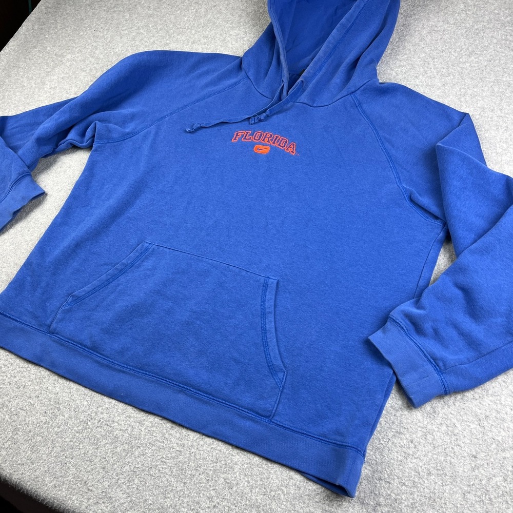 VTG Nike Florida Gators Hoodie Youth XL 16-18 Center Swoosh NCAA Blue Sweatshirt - Picture 2 of 12